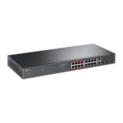 TP-Link TL-SL1218MP — 16-Port 10/100Mbps+2-Port Gigabit Rackmount Switch with 16-Port PoE+