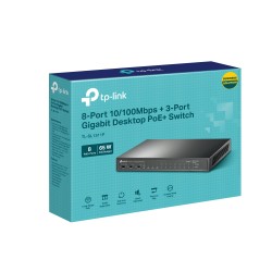 TP-Link TL-SL1311P — 8-Port 10/100Mbps + 3-Port Gigabit Desktop Switch with 8-Port PoE+