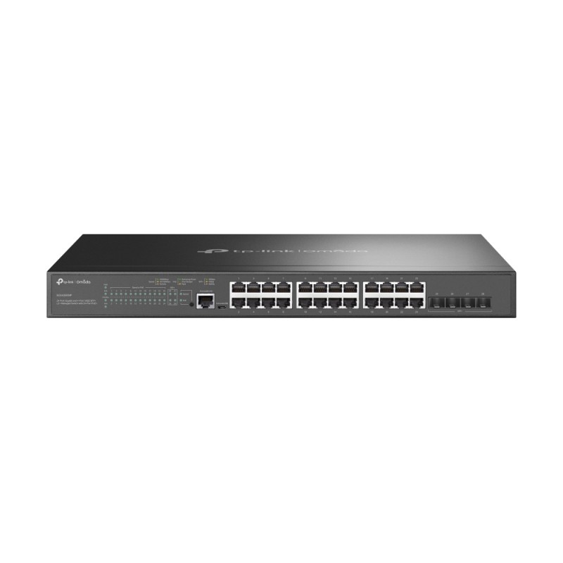TP-Link SG3428XMP — Omada 24-Port Gigabit and 4-Port 10GE SFP+ L2+ Managed Switch with 24-Port